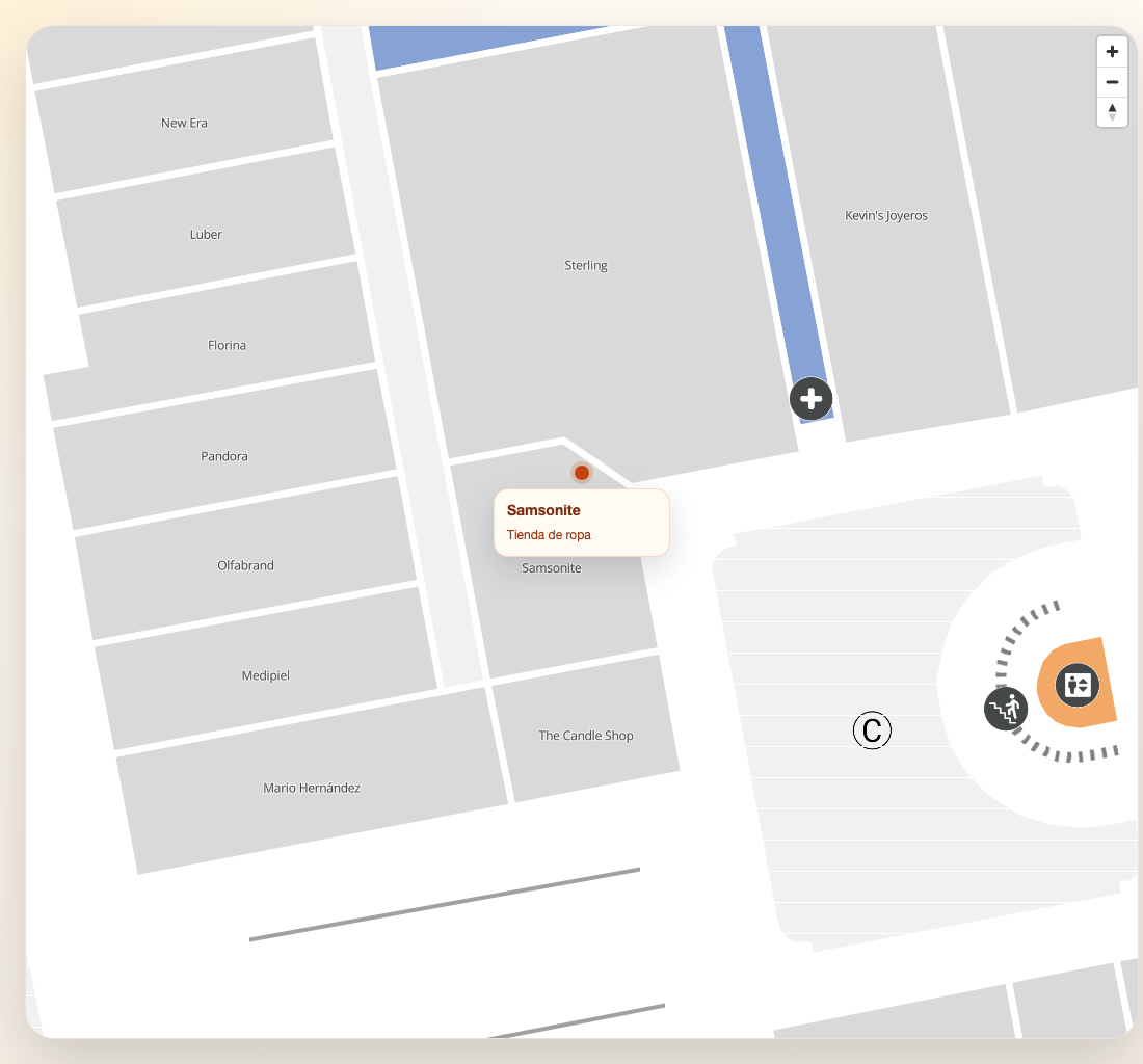 Custom HTML marker displayed as a place card on the map