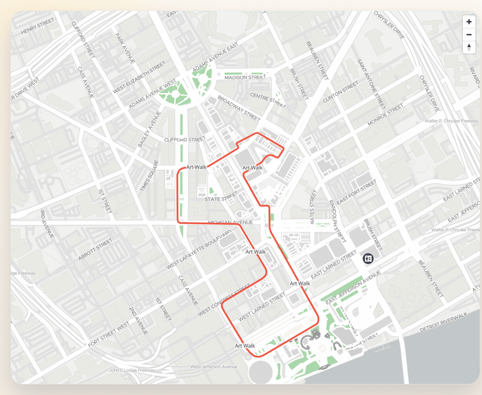 Route style demo: solid, gradient, and thick variants