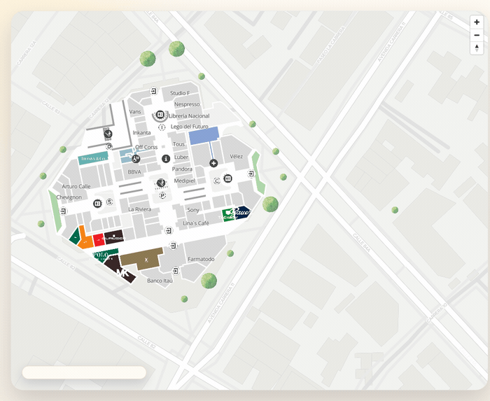 User tracking demo: marker moves as position updates with coordinate display